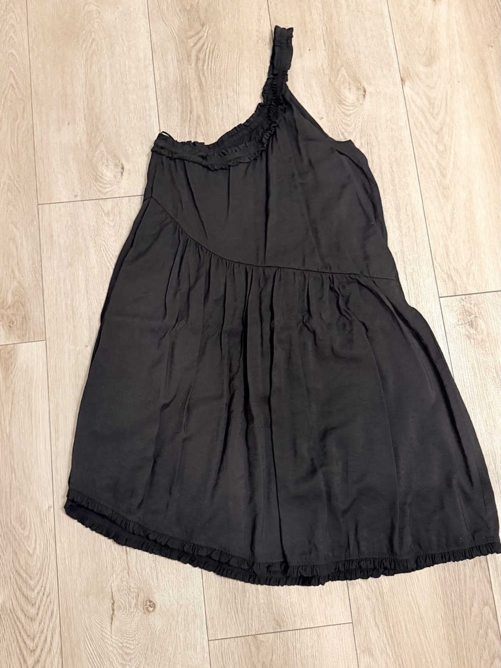 Anthropologie Black One-Shoulder Tiered Dress - Picture 4 of 4
